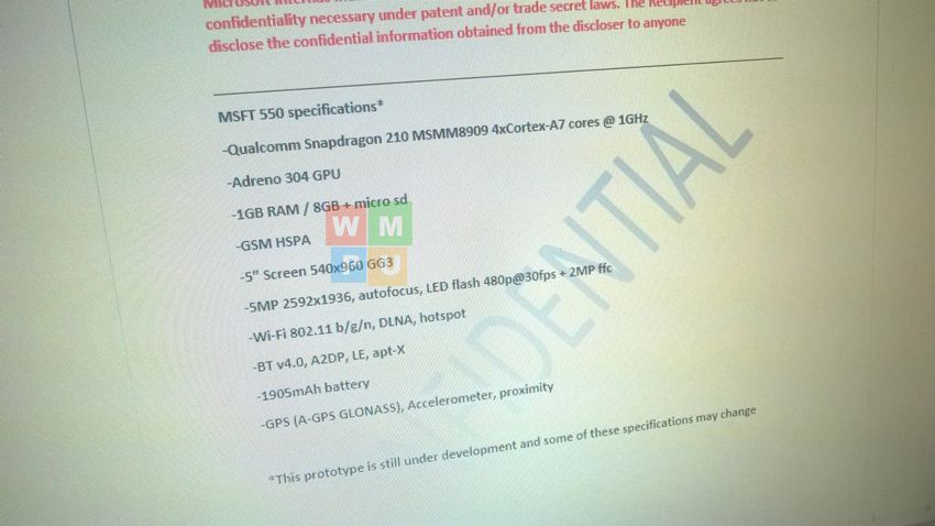 [image] Microsoft Lumia 550 Specifications