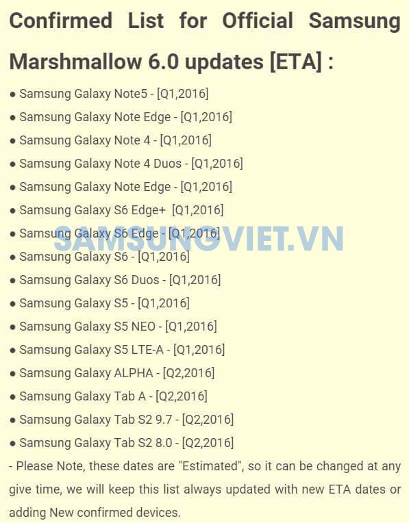 Samsung Galaxy S5 Android 6.0 Marshmallow