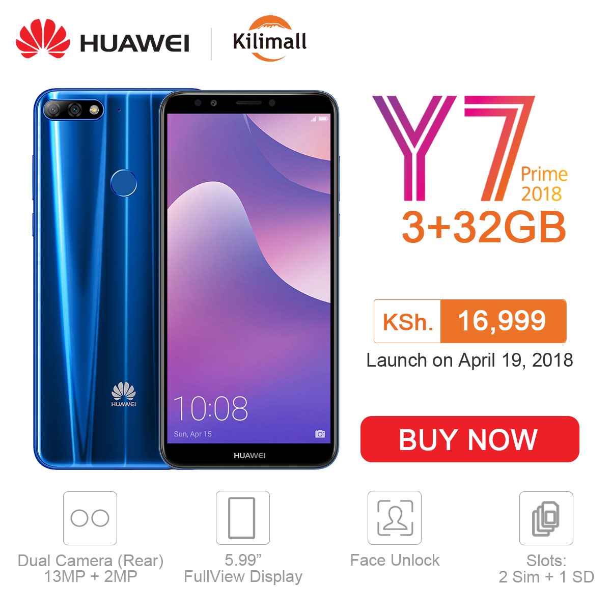 Huawei Y7 Prime 2018 Kenya
